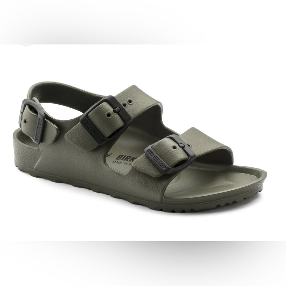 NIB Birkenstock Milano Essentials Kids EVA Khaki Size 28/10-10.5 US Kids